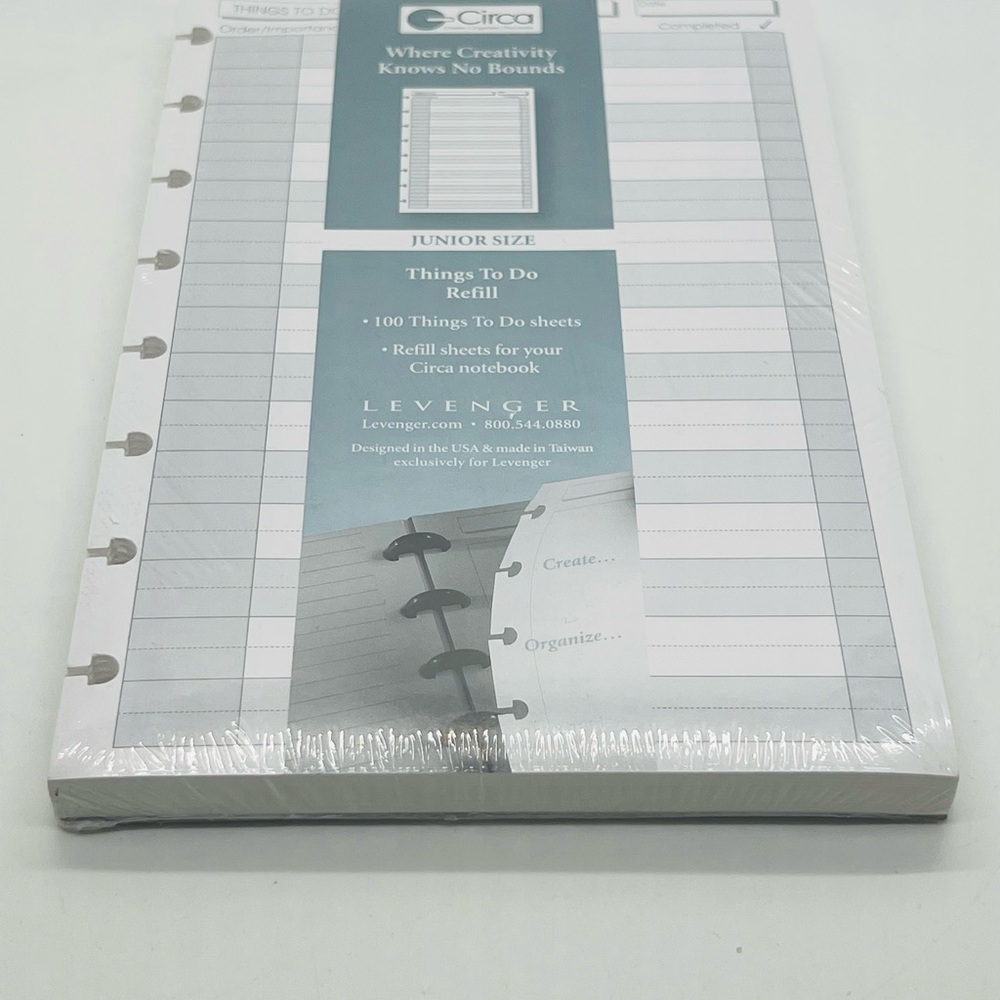 NWT Levenger Circa 100 To-Do Refill Sheets Junior Size 5.5” x 8.5”
